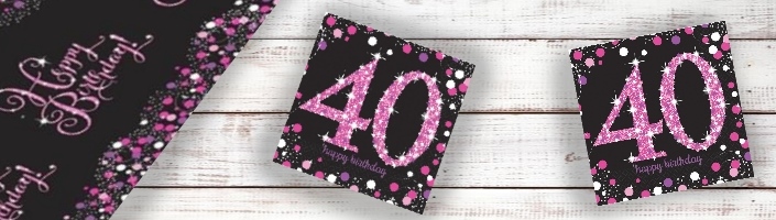 Pink Sparkle 40th Birthday Party Supplies | Balloon | Decoration | Pack